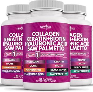 Collagen Pills 1000mg Biotin 10000mcg Keratin Saw Palmetto 2500mg Hyaluronic Acid - Hair Skin and Nails Vitamins and DHT Blocker with Vitamin E Folic Acid Pumpkin Seed MSM Made in USA - 270 Count