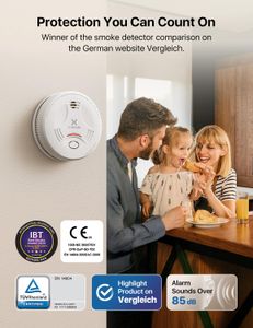 X-Sense Smoke Alarm – 10-Year Battery, Wireless Fire Detector