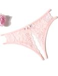 Avidlove Women Lace Panties Sexy Underwear Floral Lace Briefs with Cute Bow Center, Pink, L