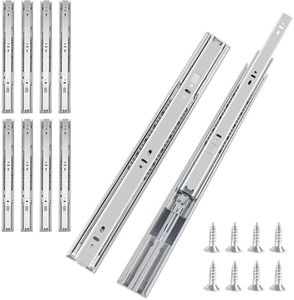 12 inch Soft Close Drawer Slides 4 Pairs Ball Bearing Full Extension Cabinet Drawer Slides 3 fold, Side Mount, 100 LB Capacity Heavy Duty Drawer Slide 12"