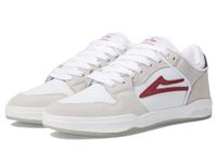 Lakai men's Telford Low Skate Shoe, White/Red Suede, 5