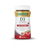 Nature's Bounty Vitamin D3 1000 IU Gummies - Pack of 60 Coated Capsules - Supports Immune, Bone, and Muscle Health