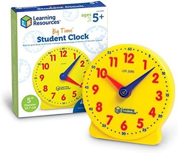 Learning Resources Big Time Student Clock, Teaching & Demonstration Clock, 12 Hour, Ages 5+