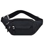 kuou Bumbag Waist Bag,Waterproof 4 Zip Pockets Fanny Pack Running Waist Pack Bag Adjustable Belt Waistpacks for Outdoors Running Marathon Gym Cycling