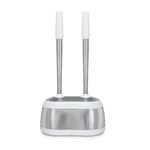 Polder BTH-6300-90 Stainless Steel Toilet Brush and Plunger Caddy, Includes Brush and Plunger, White Trim