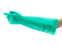 Ansell AlphaTec 37-185 Chemical-Resistant Nitrile Gloves, Liquid and Splash Protection, Food-Handling, Silicone and Latex-Free Work Glove, Waterproof, Reusable, Green, Size L (1 Pair)