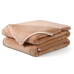 EASELAND Soft Blanket Warm Fuzzy Microplush Lightweight Thermal Fleece Blankets for Couch Bed Sofa,California King 102X108Inch,Camel