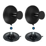 SAYAYO 2PCS Black Suction Cup Hooks Vacuum Sucker Towel Hooks Wall Mounted for Hanging Coat SUS304 Stainless Steel Door Hooks No Drilling for Shower Bathroom, EGKN23001Y-XP-B-2P