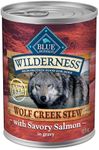 Blue Buffalo Wilderness Wolf Creek Stew High Protein Grain Free, Natural Wet Dog Food, Savory Salmon Stew In Gravy 12.5-Oz Can (Pack Of 12)