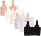 ZEILINGERY Training Bras for Girls Seamless Cami Bralettes Sports Vest/Girls Sports Bra 6-14 Years, 6colour, 8-10 Years