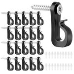 Jeffdad 20 Pcs Screw in Hooks for Outdoor String Lights, Q-Hanger Screw Hooks for Light Wire Led Light Clips, Patio Wall Hooks Hanging Light for New Year Holiday Party