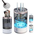 Electric Makeup Brush Cleaner Machine Automatic Portable USB Reusable Make Up Brush Cleaner Set for Quick Cleaning and Drying All Size Beauty Makeup Brushes (Black)