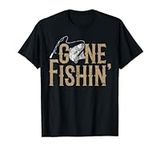 Gone Fishin Funny Fishermen Fish Graphic T-Shirt