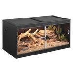 unipaws 50 Gallon Reptile Tank, Front Opening Reptile Enclosure Terrarium with Sliding Doors, Top Ventilation, Stackable Black Cage for Bearded Dragon Lizards