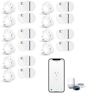 Greencycle Smart Wireless Remote Control Outlet Plug,WiFi Outlets for Household,On Off Smart Outlets Switch Compatible with Tuya,Alexa and Google Assistant,Timer Outlet,No Wiring,White,10PK
