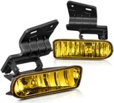 AUTOSAVER88 Fog Lights Compatible with 1999 2000 2001 2002 Chevy Silverado / 2000 2001 2002 2003 2004 2005 2006 Suburban / 2000-2006 Chevy Tahoe Fog Lamps with 880 12V 27W Bulbs (Yellow)