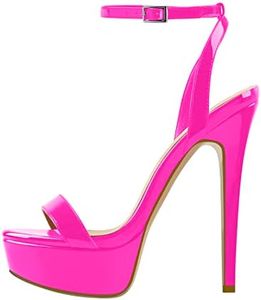 Only maker Sandalo da donna con tacco alto, tacco a spillo, Vivamagenta, 43 EU