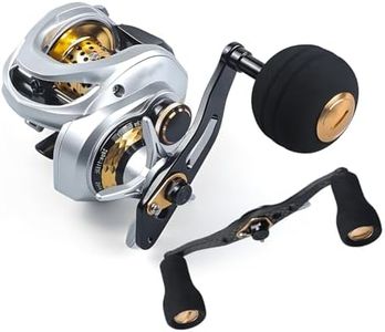 MAIPSIG Baitcasting Fishing Reel for Trout Fishing,Carbon Fiber Baitcasting Reel, 33lbs Max Drag, 6.3:1 Gear Ratio, Double Row Magnetic Brake (Silver, Left Hand)