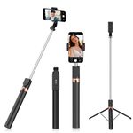 Tygot TSS-9 Bluetooth Selfie Sticks with Extendable Tripod Stand, Remote & 360 Rotating Head, 1.7M Long, 3-in-1 Selfie Stick, Compatible with iPhone/OnePlus/Samsung/Oppo/Vivo & All Smartphones