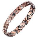 Jecanori Pure Copper Bracelets for Women,Ultra Magnetic Bracelets for Women with 3500 Gauss Magnets,Crystal Valentine's Day Jewelry Gift, Sizing Tool