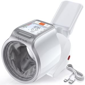 Mearsun Blood Pressure Monitor, No-Wrap One-Touch Design for Home Use | One-Touch, Fits Standard & Large Arms 7.1"–16.5", Dual-User 2×99 Memory, USB-C Rechargeable, 2-Year Warranty