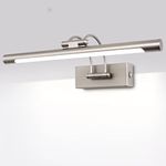 MantoLite Dimmable LED Bathroom Vanity Light Fixture, 10W 40CM Cabinet Picture Wall Lights,Ajustable Nickel Indoor Lighting Wall Sconce Hotel Bedside 3000K/4500K/6000K Reading Lamp Display Lamps