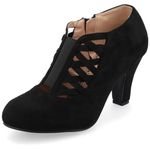 Journee Collection Womens Round Toe High Heel Booties Black, 8.5 Wide Width US