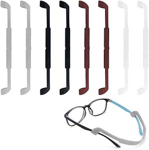 HAIKING Glasses Strap, 8 Pcs Anti-Slip Silicone Eyeglass Straps for Men Women (4 Colors)