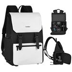 Cwatcun Camera Backpack, Photo Backpack, Waterproof Camera Backpack, Professional Mirrorless DSLR SLR Photo Backpack, Compatible with Sony Canon Nikon and Lens Tripod Accessories, White