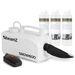 beamz SNOW600 Snow Machine with 15L Concentrated Fluid - Ultimate Fake Snow Machine for Parties, Weddings & Events - Perfect Snow Machine for Party Effects, Realistic Snowflakes