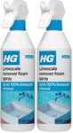 HG Limescale Remover Foam Spray, Professional Grade Limescale Remover, Bathroom Descaler, Removes Stains & Deposits from Shower Heads, Taps, Baths & Screens (500ml) - 218050106 (Pack of 2)