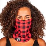 S A Company Single UV Face Shield | UV 30+ Multipurpose Neck Gaiter Balaclava for Adults | Red Plaid
