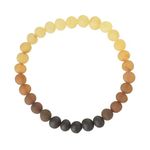 Raw Amber Bracelets for Adults made on Elastic Band - 7 inches - AmberJewelry - Hand-Made from Unpolished / Certified Baltic Amber Beads (7 inches (18 cm), Rainbow)