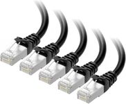 Cable Matters 5-Pack Snagless Cat 6a, Cat6a (SSTP, SFTP) Shielded Ethernet Cable in Black 5 Feet