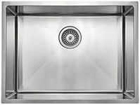 Aguzzo Stainless Steel Kitchen and Laundry Sink - 600mm Single Bowl, Chrome (AGZSSS-TWM10-0756)