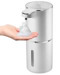 Gotofine Automatic Foaming Soap Dispenser,4-Level Adjustable Foam, Wall Mount Soap Dispenser,USB Rechargeable,12.8oz/ 380ml,Touchless Hand & Dish Soap Dispenser for Bathroom, Kitchen,Hotel, Restaurant