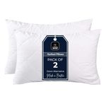 SK Stores Quilted Pillows- Hotel Quality Premium Hollowfibre Filled Pillows for Side, Stomach and Back Sleeper, Down Alternative Bed Pillow- 74cm x 48cm White (Pack of 2)
