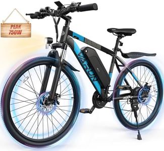 VARUN Adult Electric Bike, 500W (Peak 750W) Brushless Motor, 27.5" Men's E-Bike, 60 Mile Range, 23.5MPH Speed, 48V 13AH Detachable Battery, 21 Speed