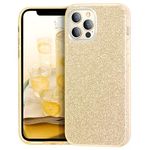 MATEPROX Glitter Sparkly Bling Cute Cover Compatible with iPhone 12 Pro Case/iPhone 12 Cases, Anti-Slick Crystal Protective Cover Case for iPhone 12 Pro/iPhone 12 6.1'' 2020-Gold