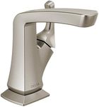 Delta Faucet Vesna Single Hole Bathroom Faucet Brushed Nickel, Single Handle, Drain Assembly, Worry-Free Drain Catch, SpotShield Brushed Nickel 15789LF-SP