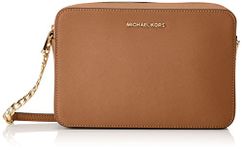 Michael Kors Women's Large Jet Set Saffiano Leather Crossbody Cross Body Bag Satchel - Acorn