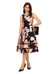 Adrianna Papell Women's Floral Mikado Dress, Black Multi, 8