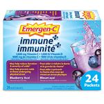 Emergen-C Immune+ 1000mg Vitamin C Powder Supplement, Drink Mix, Immune System Booster, Blueberry Acai, 24 Packets