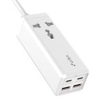 URBN 5-in-1 Power Strip with GaN Technology | 65W Super Fast Charging | Dual USB-C PD + Dual USB-A QC Ports | 1500W Universal Socket | Compact Design | 8-Layer Safety Protection | 12-Months Warranty