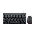 Perixx PERIDUO-212 Wired Mini Keyboard and Mouse Combo with 12 Multimedia Keys, Black, UK Layout