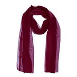 WESTEND CHOICE Ladies Chiffon Scarves Women Plain Neck Scarf Soft Headwrap Girls Headscarf Sheer Wrap women's scarves & wraps 150x45 cm (Burgundy)