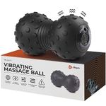 LifePro 4-Speed Vibrating Massage Ball - Peanut Massager Combines a Lacrosse Ball with Vibrating Foam Roller | Vibration Roller for Recovery, Mobility & Deep Tissue Trigger Point Therapy (Black)