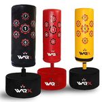 WARX Kids/Junior Boxing Free Standing Sand Base Punch bag Set Freestanding Bag + Gloves (Black)