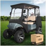 10L0L Golf Cart Driving Enclosure 2 Passenger fit Yamaha G14 G16 G22 G29 Drive and Drive 2, Golf Cart Rain Cover with Clear Roll-Up Windshield, Side Mirror Openings, Waterproof Oxford Cloth Enclosure