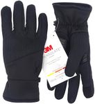 Spyder Core Conduct Gloves, Black, Size Medium, Touchscreen Compatible, Leather Palm Patch, 360 Degree Stretch, Sweater Knit Bonded, Black, Medium